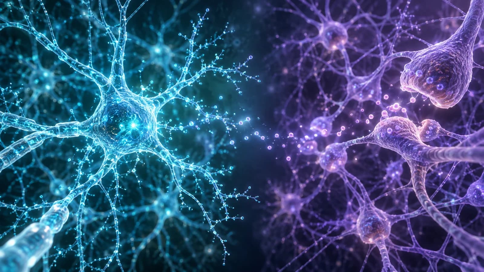 Cyan and violet neuronal networks illustrating two distinct neuropeptide signaling research directions